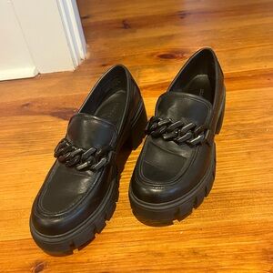 Madden Girl Black Chain Detail Loafers